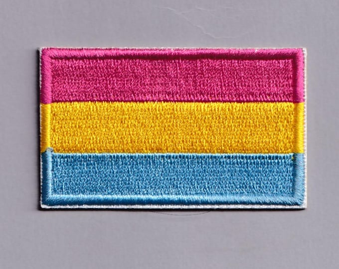 Pansexual Flag Patch Iron-on Embroidered Pansexual Pride Applique Patches Gender