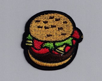 Embroidered Iron-One Beef Burger Patch Fast Food Applique Patch