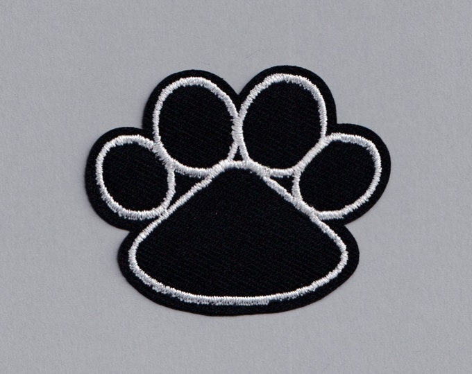 Cute Black Dog Paw Patch Applique