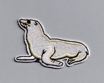 Embroidered Iron on Sea Lion Patch Applique Kids Animal Patch