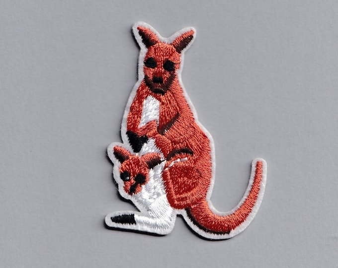 Embroidered Iron-On Kangaroo Joey Patch Applique Animals