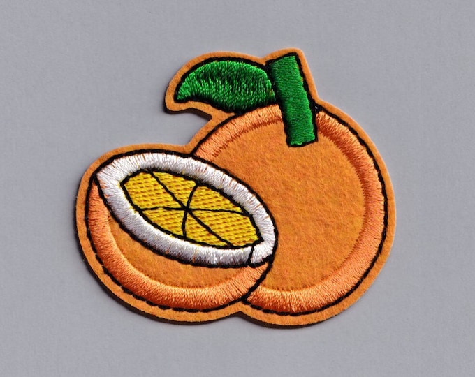 Embroidered Iron-on Orange Patch Applique Fruit Food