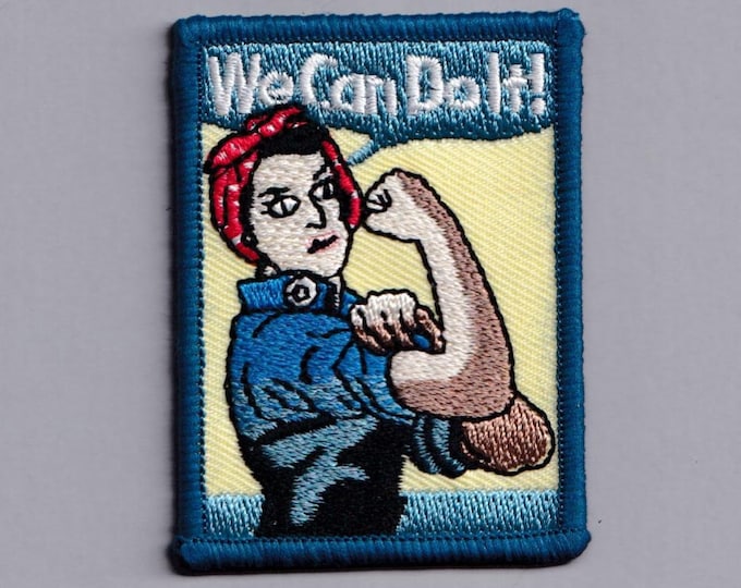 Rosie The Riveter 'We Can Do It' Patch Iron-on Embroidered Feminist WW2 Patches