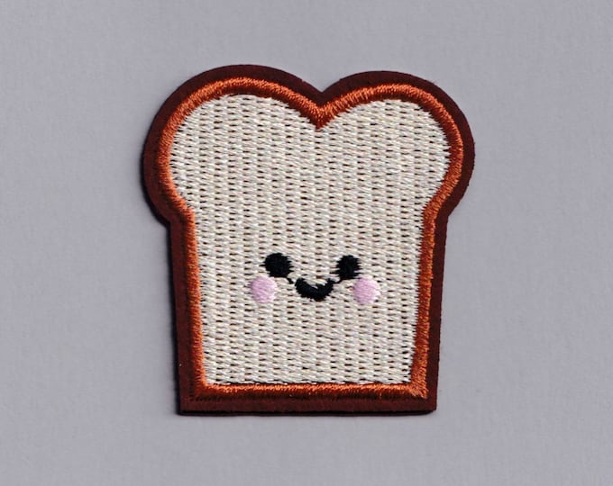 Slice of Toast Patch Applique Iron-on Embroidered Kawaii Toast Patches