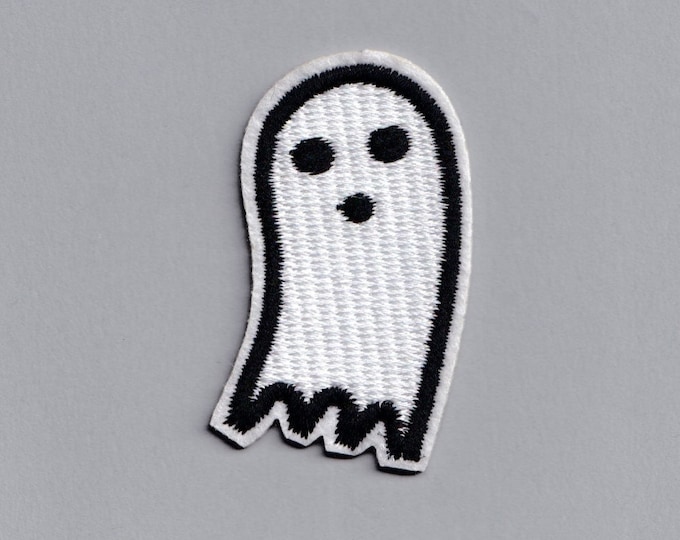 Cute Petite Embroidered White Ghost Patch Kids Iron On Ghost Applique