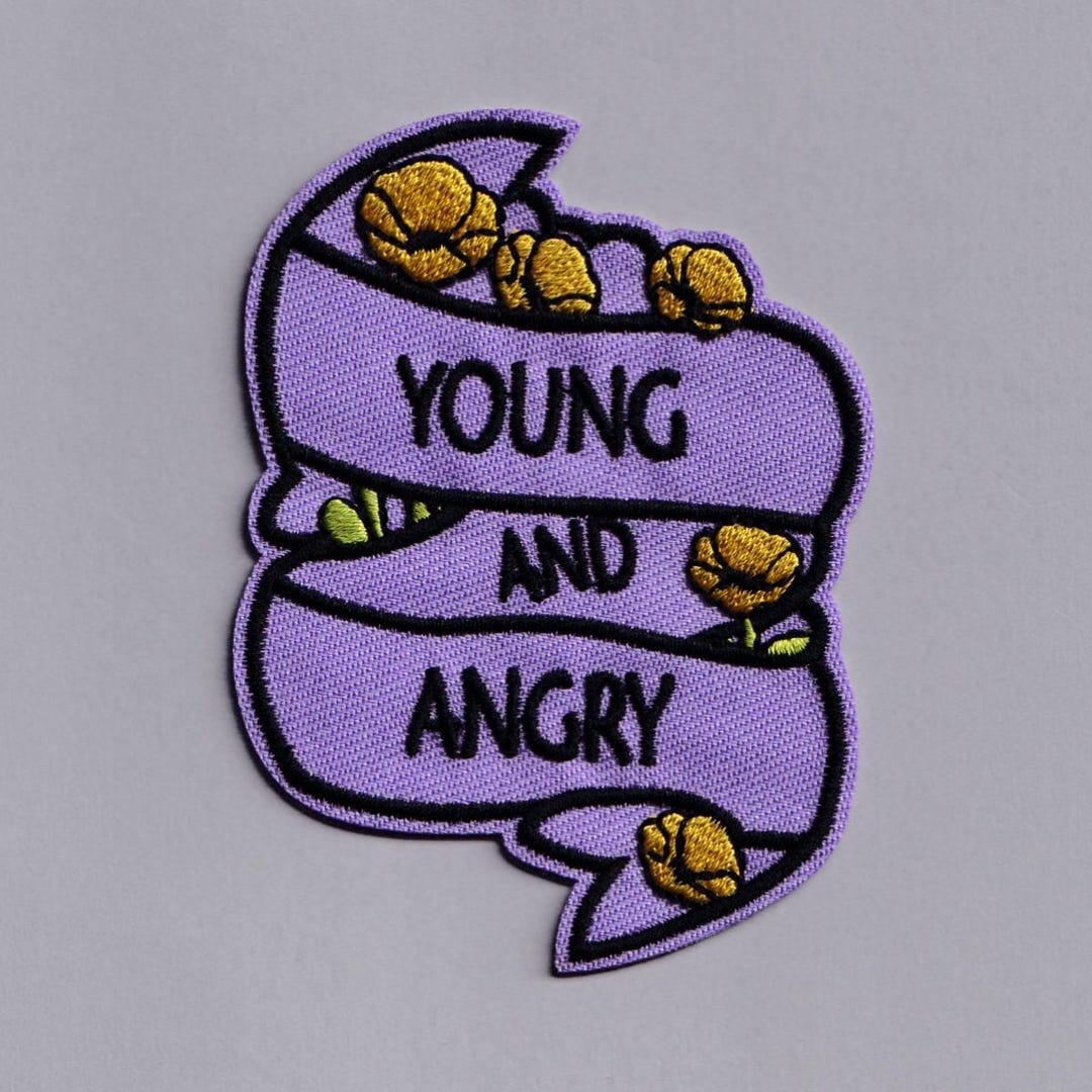 Young and Angry Patch Iron-on Embroidered Political Protest Applique ...