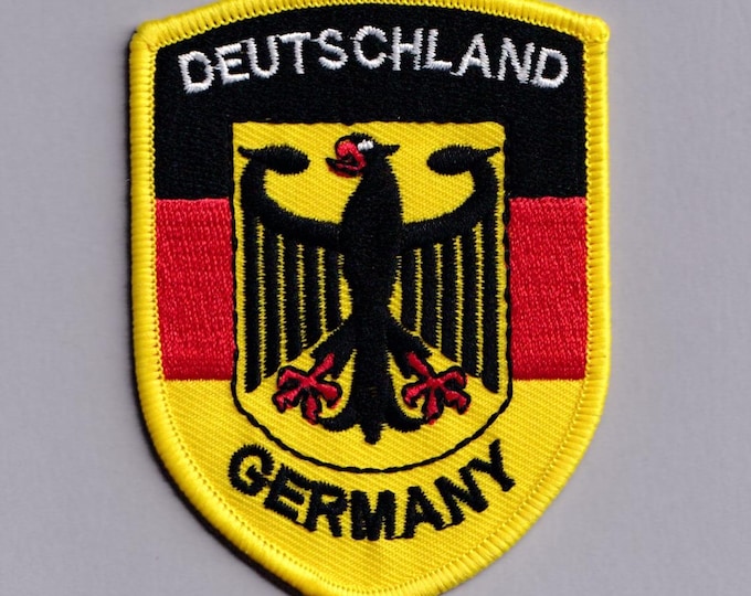 Deutschland Germany Crest Patch Iron-on Embroidered Travel Patch Applique Germany