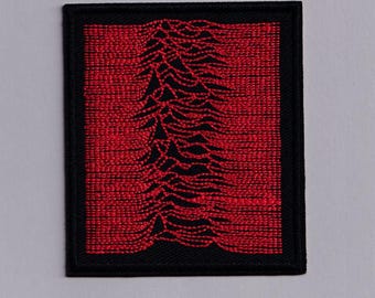 Red Joy Division Patch Unknown Pleasures Iron-on Embroidered Music Applique Patches