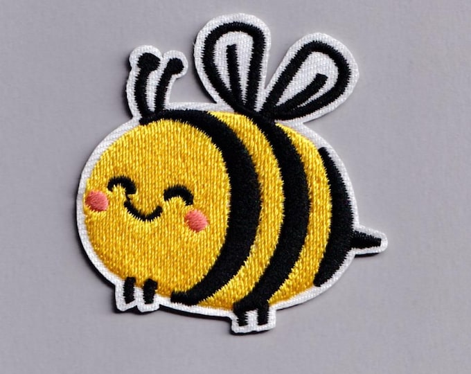Cute Bumblebee Bee Patch Iron-on Embroidered Happy Bee Applique Patches