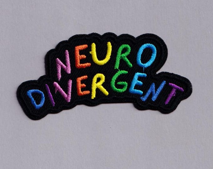 Colourful Neurodivergent Patch Iron-on Embroidered Autism ADHD Applique Patches Disability