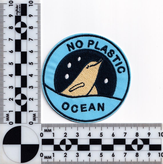 Patch Écusson à Repasser - Baleine Océan Dauphin - Sauvons L'Océan (Neuf, Brodé)