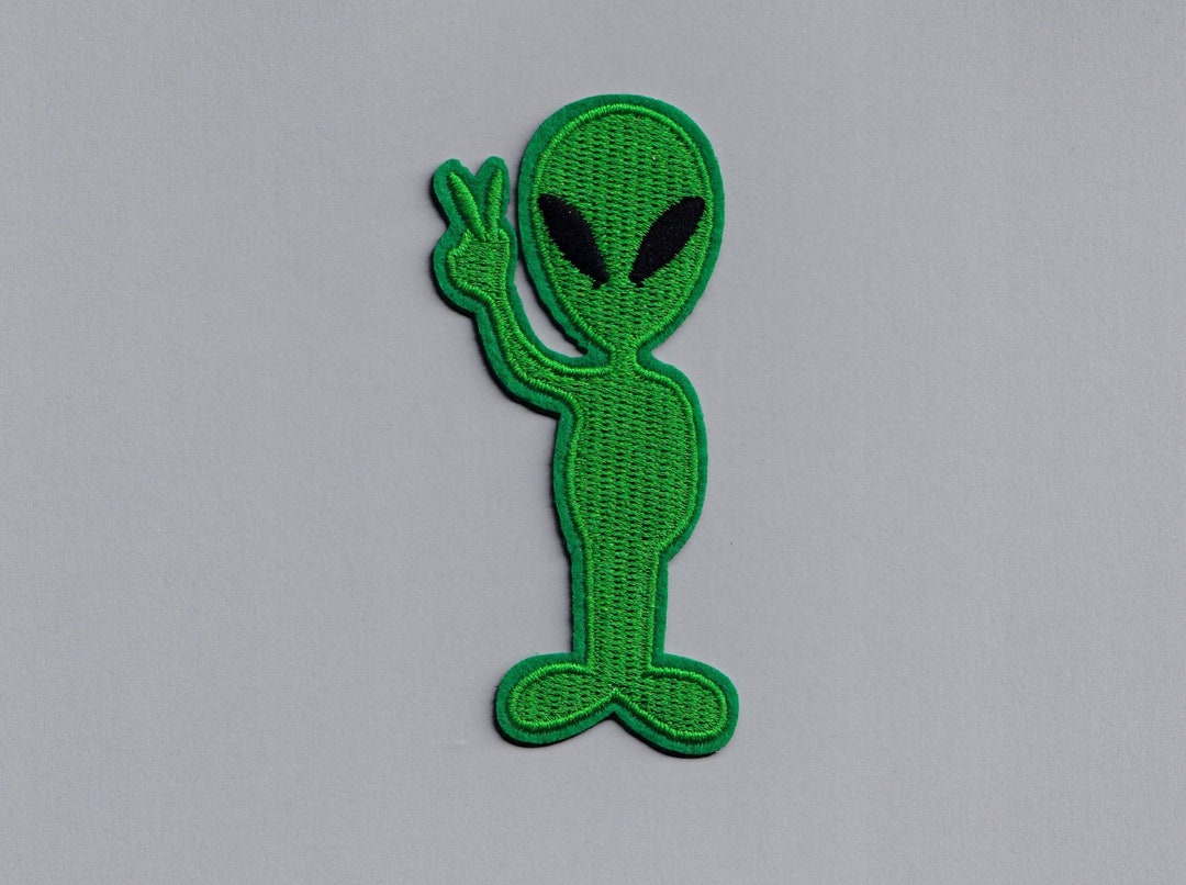 Alien Dude Iron-on Embroidered Patch for Clothing, Bags, Luggage ...