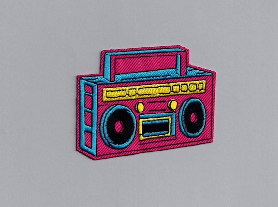 Radio Stereo Patch Iron Sew On Embroidered Badge 1980 Retro Music Player Boombox - Foto 14