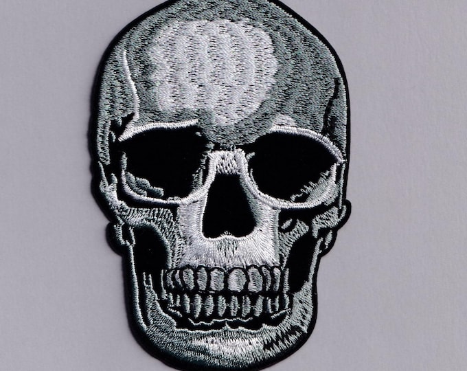 Large Skull Patch Iron-on Embroidered Scary Skull Applique Patches
