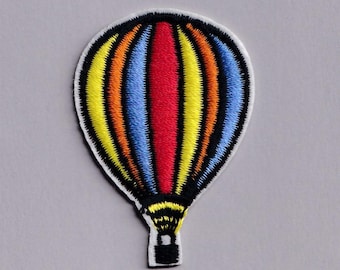 Colourful Striped Hot Air Balloon Patch Iron-on Embroidered Applique Patch
