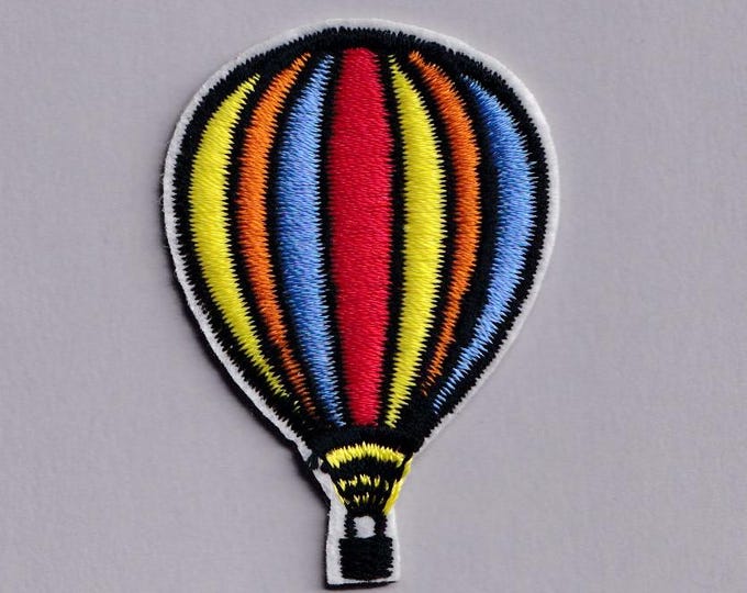 Colourful Striped Hot Air Balloon Patch Iron-on Embroidered Applique Patch