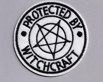 Protected By Witchcraft Patch Iron-on Embroidered Witch Applique Patches Pentagram