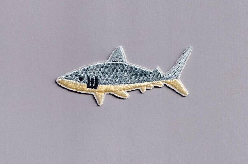 Great White Shark Patch Iron-on Embroidered Shark Applique Patches - Etsy