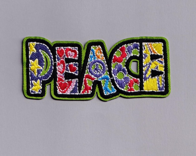 Embroidered Hippy Peace Patch Iron-on Embroidered Peace Applique