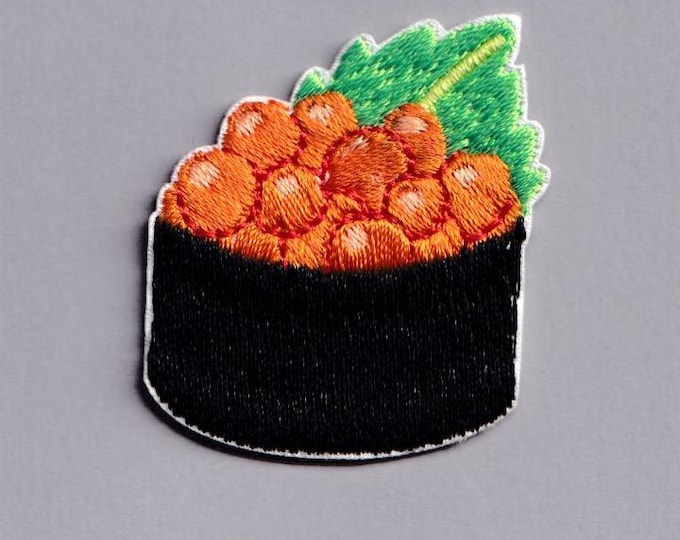 Susho Tobiko Patch Iron-on Embroidered Sushi Applique Patches Japanese Food Fish Roe S1