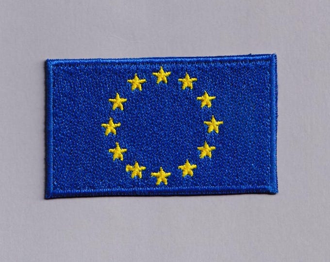 EU Flag Patch Iron-on Embroidered European Union Applique Europe Travel Patches