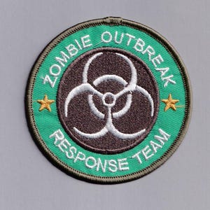 Green Zombie Outbreak Response Team Patch Embroidered Iron-On Applique Patch
