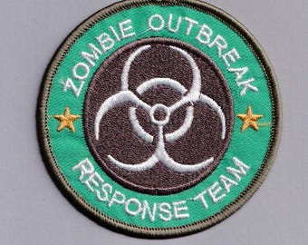 Green Zombie Outbreak Response Team Patch Embroidered Iron-On Applique Patch