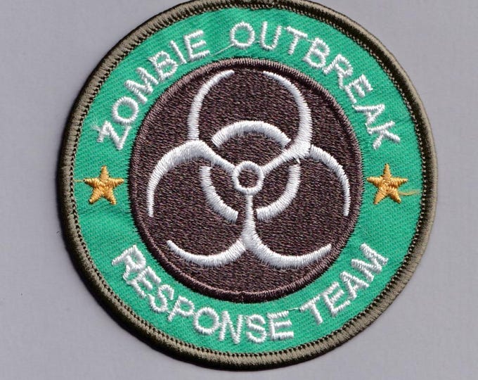 Green Zombie Outbreak Response Team Patch Embroidered Iron-On Applique Patch