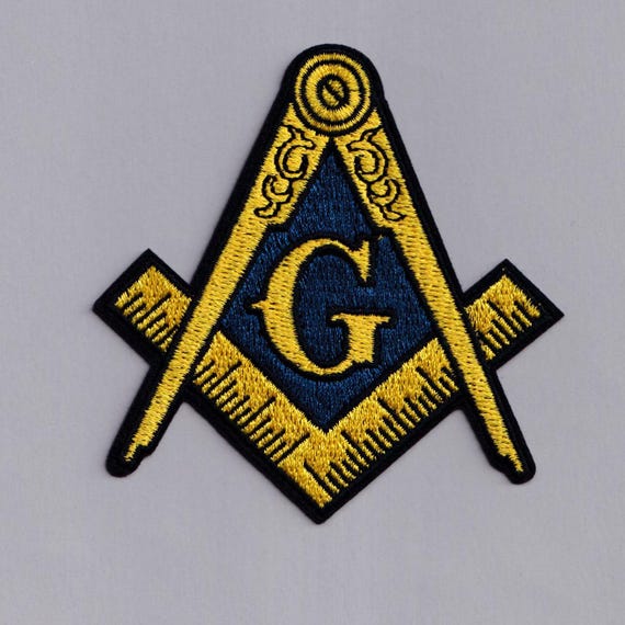 Freemason Square and Compass Patch Iron-on Embroidered Masonic