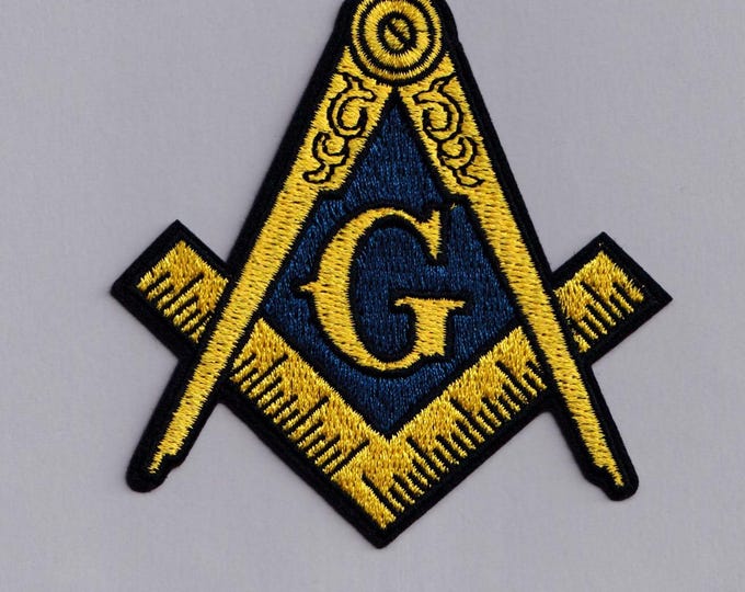 Freemason Square and Compass Patch Iron-on Embroidered Masonic Patches