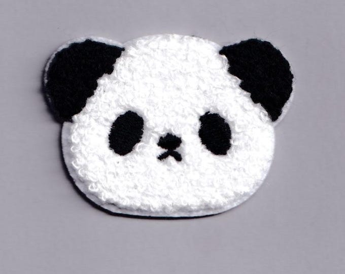 Kids Cute Fluffy Panda Patch Iron-on Embroidered Panda Head Applique Patches