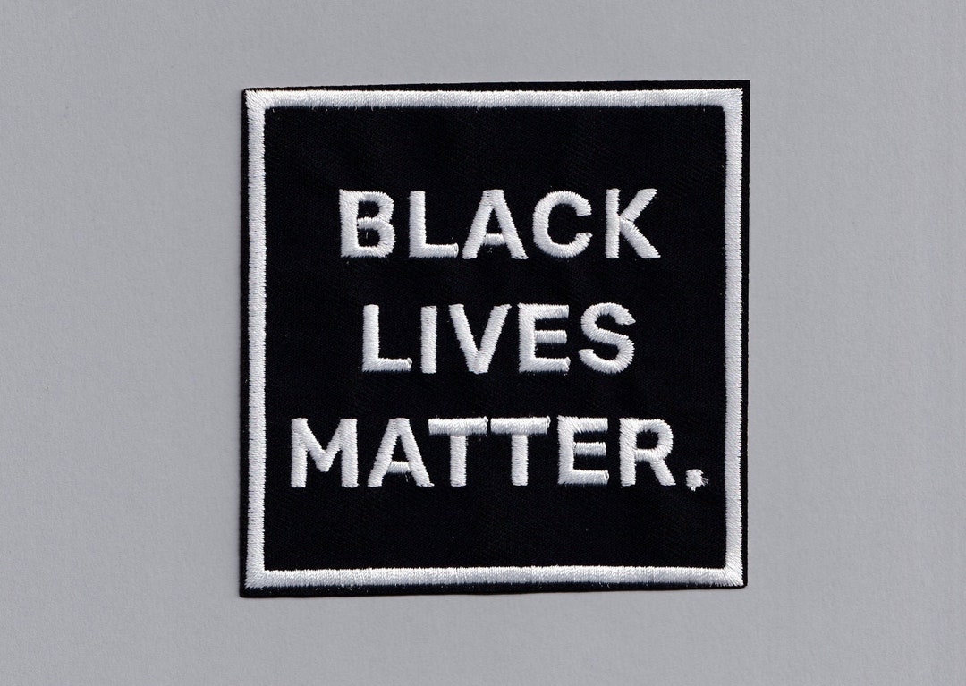 Large Square Iron on Black Lives Matter Patch BLM Badge Applique George ...