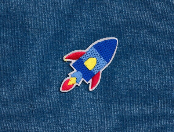RED ROCKET • RAKETE • RAUMSCHIFF (Applikation, Aufnäher, Bügelbilder