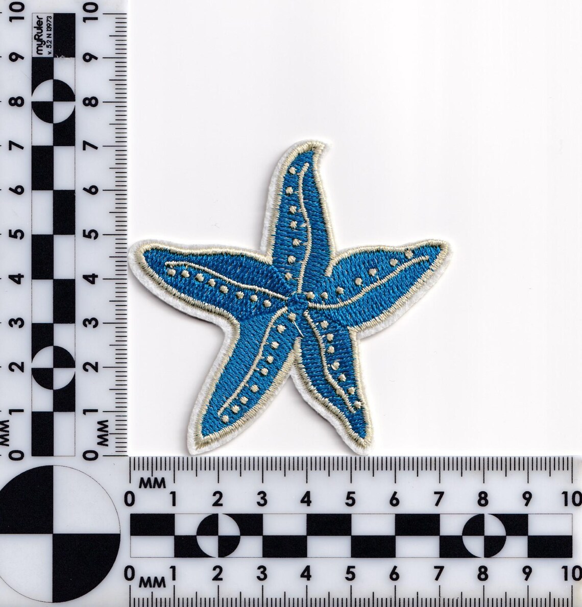 Embroidered Blue Starfish Patch Applique Iron-on Sea Creature Patches ...