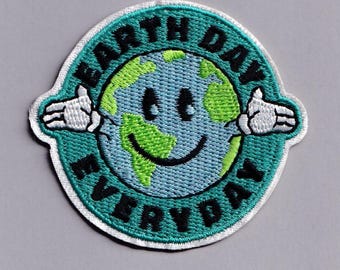Earth Day Everyday Patch Iron-on Embroidered Environmentalist Earth Day Applique Patches