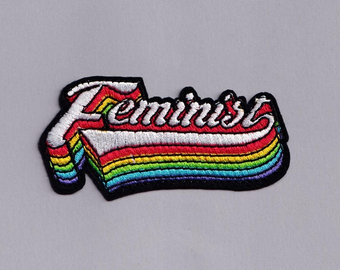 Feminist Rainbow Patch Iron-on Embroidered Feminism Applique Patches