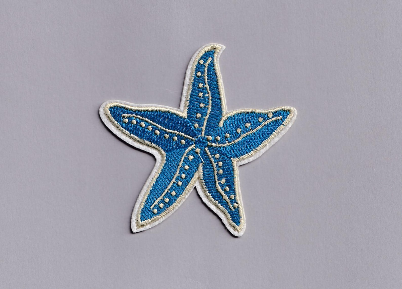 Embroidered Blue Starfish Patch Applique Iron-on Sea Creature Patches ...