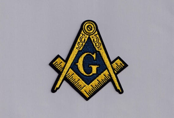 Freemason Square and Compass Patch Iron-on Embroidered Masonic