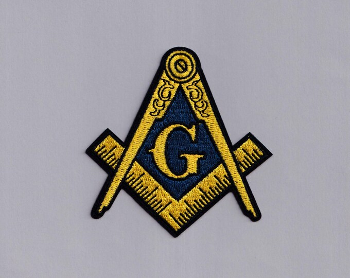Freemason Square and Compass Patch Iron-on Embroidered Masonic Patches