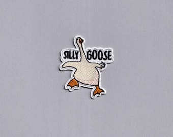 Silly Goose Patch Iron-on Embroidered Funny Geese Patches