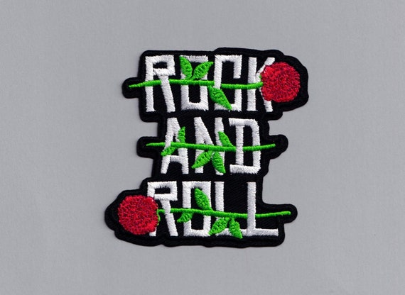 Toppa Ricamata Rock N Roll | Termoadesiva E Da Cucire | Motivo A Fascia | Distintivo Per Giubbotto E Zaino