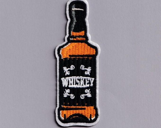 Whiskey Bottle Patch Iron-on Embroidered Whisky Patch Applique
