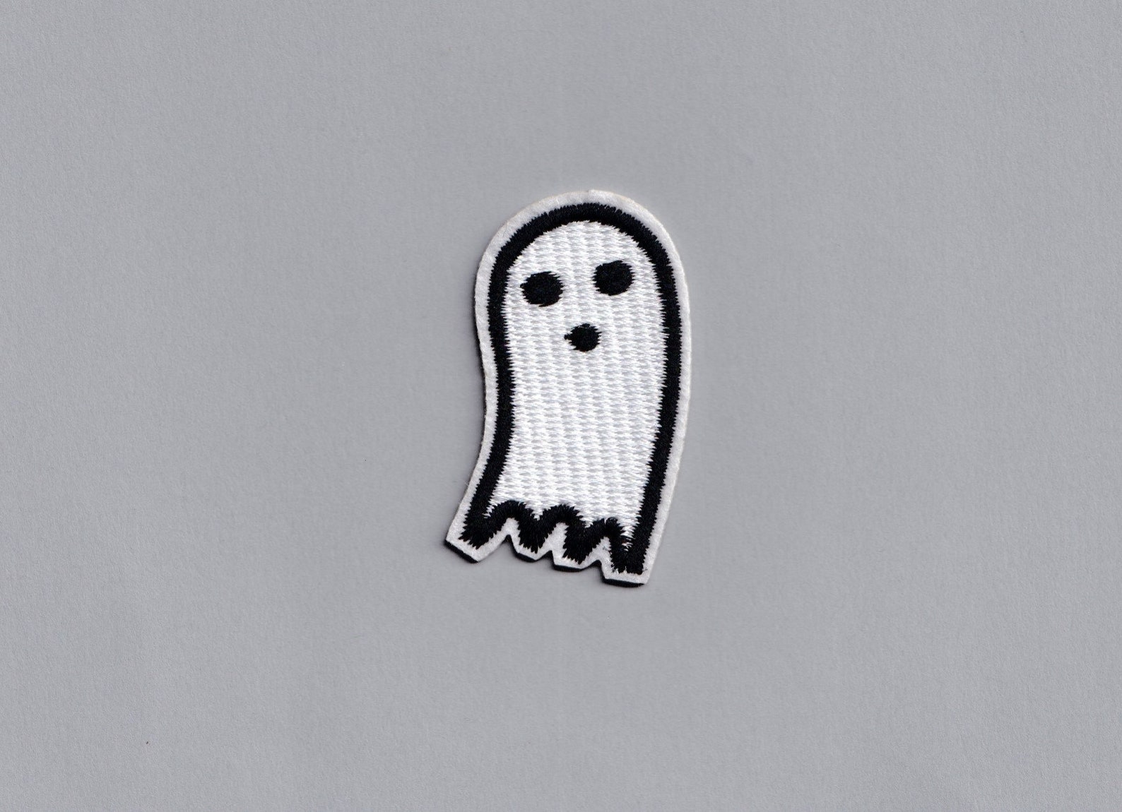 Cute Petite Embroidered White Ghost Patch Kids Iron on Ghost Applique ...
