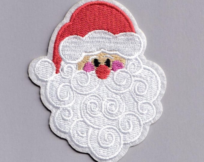 Santa Claus Patch Iron-on Embroidered Xmas Christmas Santa Applique Patches