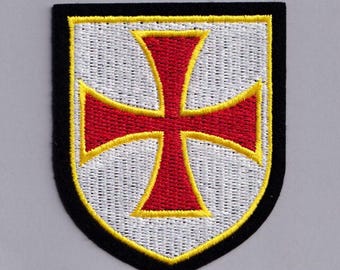 The Knights Templar Cross Patch Iron-on Embroidered Christian Cross Applique Patches