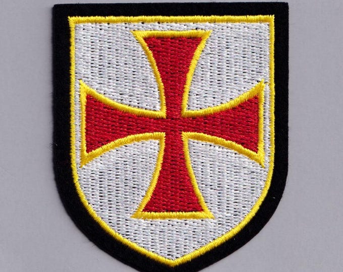 The Knights Templar Cross Patch Iron-on Embroidered Christian Cross Applique Patches