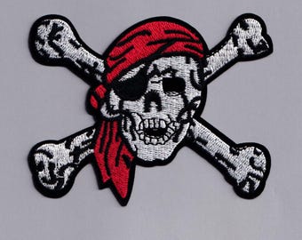 Skull and Crossbones Pirate Patch Embroidered Iron-on Pirate Patches