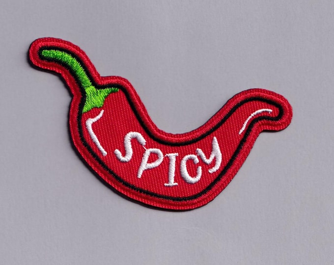 Spicy Red Chili Pepper Patch Iron-on Embroidered Chili Pepper Applique Patches