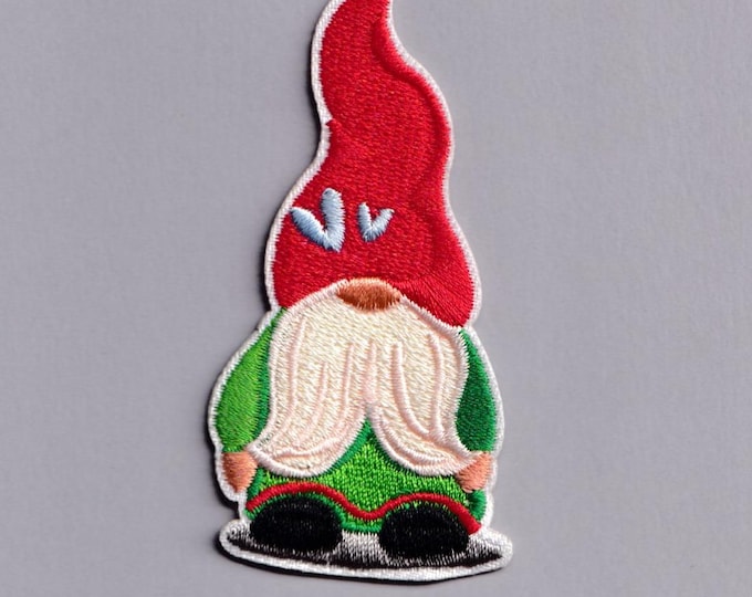 Cute Gnome Patch Iron-on Embroidered Garden Gnome Applique Patches Gnome Design 3