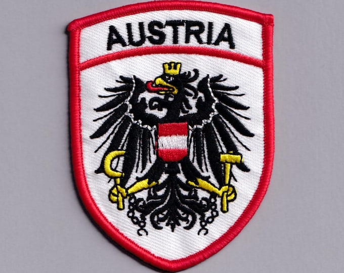 Austria Crest Patch Iron-on Embroidered Austria Travel Luggage Applique Patches